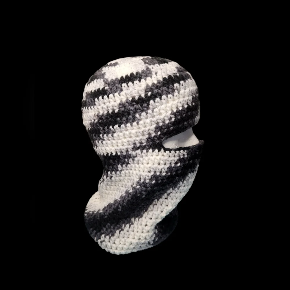 Black/White Skimask Winter Hat